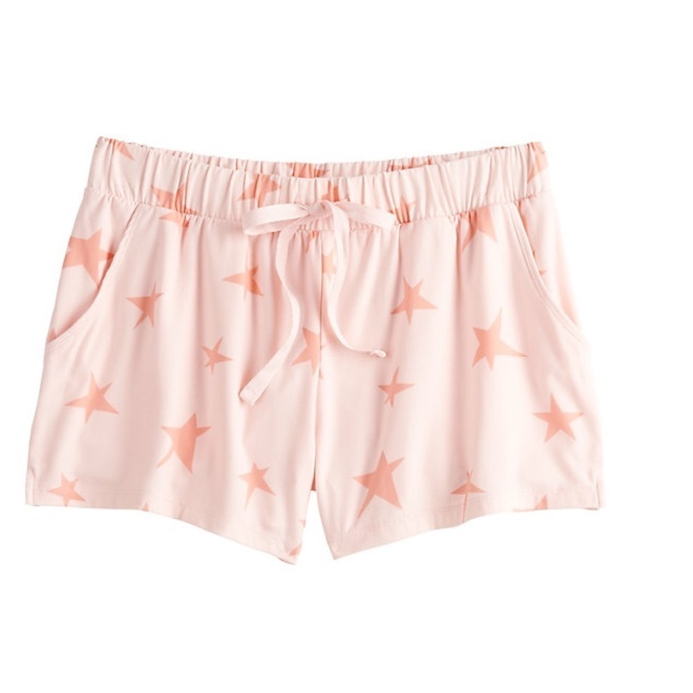 SO 3X pink with coral stars pajama shorts with pockets